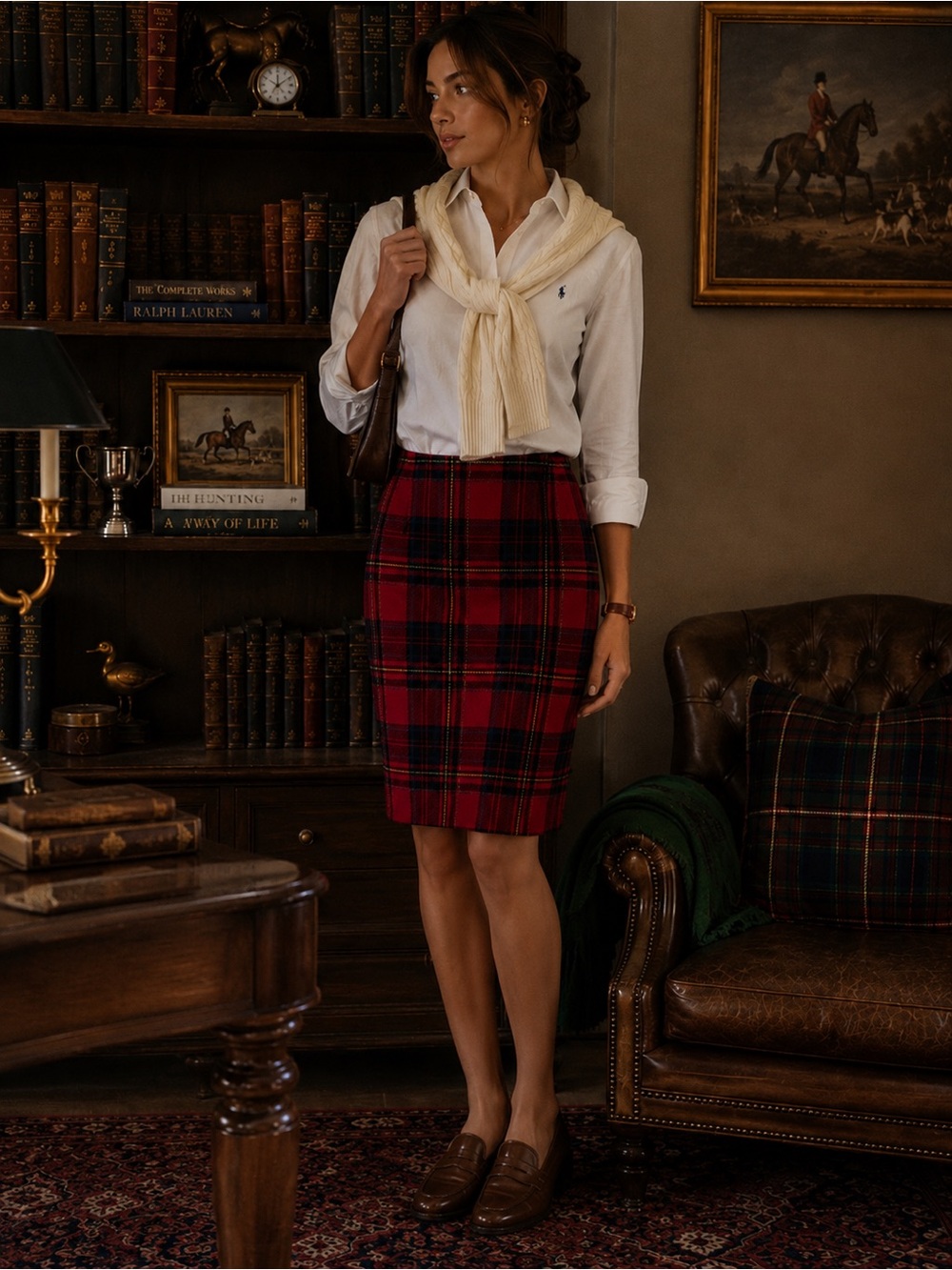 Vintage Liz Claiborne Wool Tartan Plaid Skirt 10 Dark Academia, Heritage